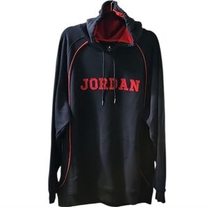 Jordan Longsleeve Black Pullover with Hoodie. Men's Big & Tall Size: XXL.